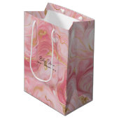 ピンクエレガントの白金ゴールドマーブル抱き枕 ミディアムペーパーバッグ (正面アングル)