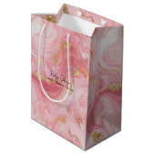 ピンクエレガントの白金ゴールドマーブル抱き枕 ミディアムペーパーバッグ (裏面アングル)