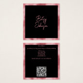ピンクエレガントの箔と黒の名刺 (正面&裏面)