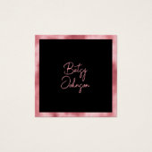 ピンクエレガントの箔と黒の名刺 (正面)