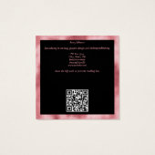 ピンクエレガントの箔と黒の名刺 (裏面)