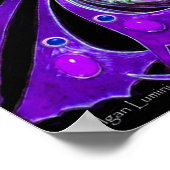 ピンクエレガントの紫の孔雀 ポスター (角)