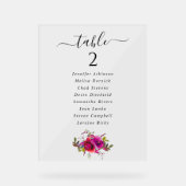 ピンクエレガントの紫結婚の花のテーブル アクリルサイン (正面)