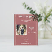 ピンクエレガントの結婚式招待状写真 ポストカード (スタンド正面)
