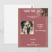 ピンクエレガントの結婚式招待状写真 ポストカード (正面/裏面)