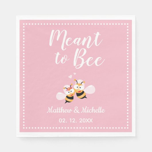 ピンクエレガントの結婚披露宴を意味する スタンダードランチョンナプキン (正面)