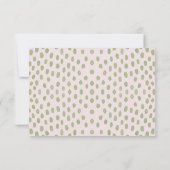 ピンクエレガントの緑のド結婚ット 出欠カード (裏面)