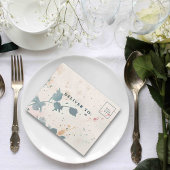 ピンクエレガントの緑の水色のフローラ写真 オールインワン招待状