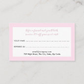 ピンクエレガントの繊細な花 紹介カード (裏面)