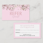 ピンクエレガントの繊細な花 紹介カード (正面/裏面)