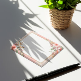 ピンクエレガントの美しい水色フローラポストイットノート ポストイット