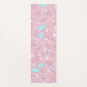 ピンクエレガントの背葉面に花と花 | ヨガマット (正面)