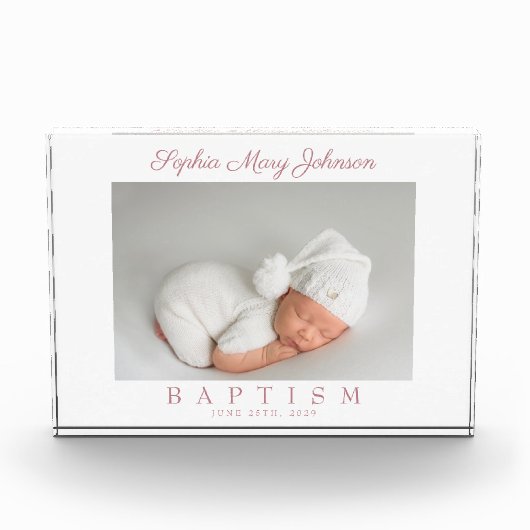 ピンクエレガントの脚本女子バプテスマ フォトブロック (正面)