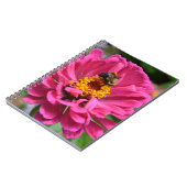 ピンクエレガントの花かわいいハチ ノートブック (左側)