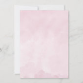 ピンクエレガントの花と緑のブライダルシャワー 招待状 (裏面)