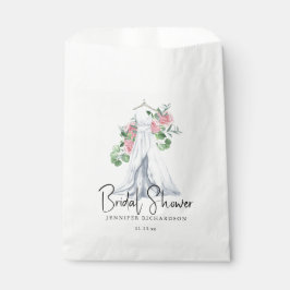 ピンクエレガントの花と緑 – ブライダルシャワー フェイバーバッグ