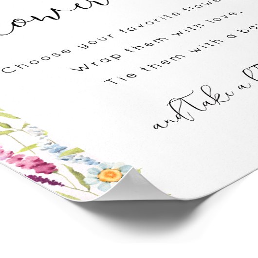 ピンクエレガントの花のバー標識 ポスター (角)