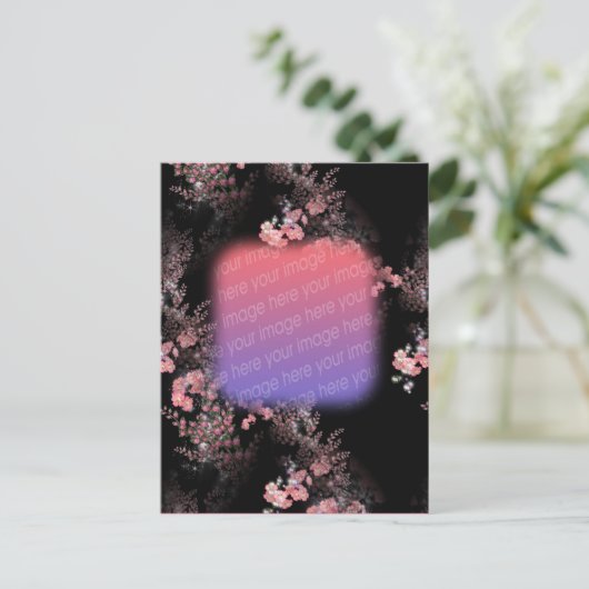 ピンクエレガントの花の写真はがき ポストカード (スタンド正面)