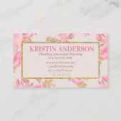 ピンクエレガントの花の名刺 名刺 (裏面)