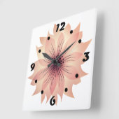 ピンクエレガントの花の四角い壁の時計 スクエア壁時計 (傾斜)
