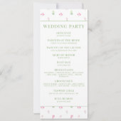 ピンクエレガントの花の開花結婚式 プログラム (裏面)