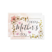 ピンクエレガントの花カスタムトレンディー母の日 カード (正面/裏面インサイチュ)