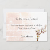 ピンクエレガントの花カスタムトレンディー母の日 カード (裏面)