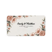 ピンクエレガントの花デザイナー差出人住所ラベル ラベル (正面)