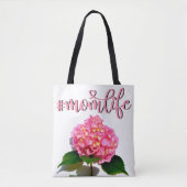 ピンクエレガントの花ピンクのフローラピンクのあじさい トートバッグ (正面)