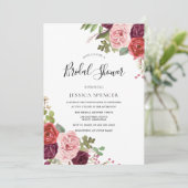 ピンクエレガントの花ブライダルシャワー招待状 招待状 (スタンド正面)