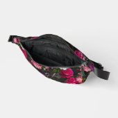 ピンクエレガントの花ブラックモノグラム ファニーパック (見開き)