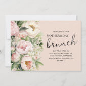 ピンクエレガントの花マザーズデイブランチ 招待状 (正面)