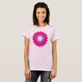 ピンクエレガントの花マンダラ Tシャツ (正面フル)