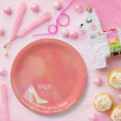 ピンクエレガントの花嫁が結婚ブライダルシャワー ペーパープレート (パーティー)