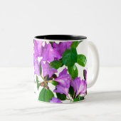 ピンクエレガントの花模様ピンクのツツジのピンクの花ママ ツートーンマグカップ (正面右)
