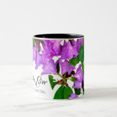 ピンクエレガントの花模様ピンクのツツジのピンクの花ママ ツートーンマグカップ (中央)