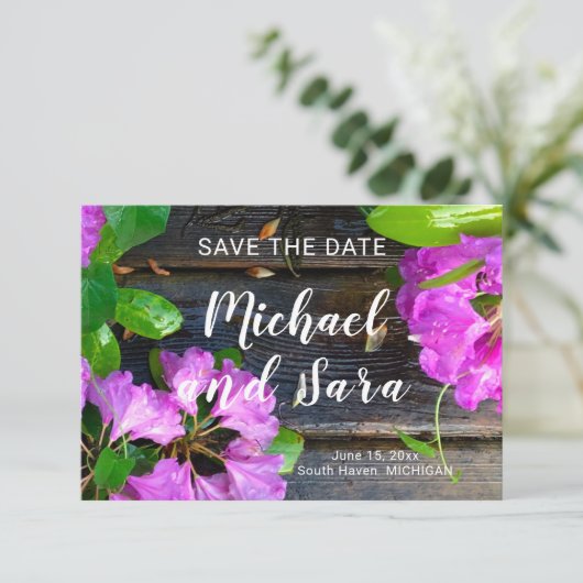 ピンクエレガントの花模様ピンクのツツジのピンクの花 セーブザデート (スタンド正面)