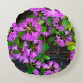 ピンクエレガントの花模様ピンクのツツジのピンクの花 ラウンドクッション (正面)