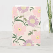 ピンクエレガントの花水彩保穂フローラ サンキューカード (裏面)