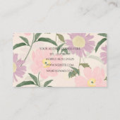 ピンクエレガントの花水彩保穂フローラ 名刺 (裏面)