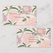 ピンクエレガントの花水彩保穂フローラ 名刺 (正面/裏面)