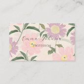 ピンクエレガントの花水彩保穂フローラ 名刺 (正面)