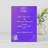 ピンクエレガントの花結婚式招待状 招待状 (スタンド正面)