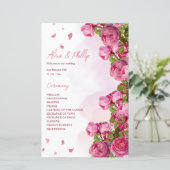 ピンクエレガントの花結婚式 プログラム (スタンド正面)