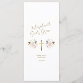 ピンクエレガントの花金ゴールドクロスガールバプテスマ メニュー (裏面)