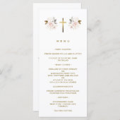 ピンクエレガントの花金ゴールドクロスガールバプテスマ メニュー (正面/裏面)