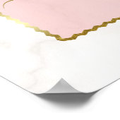 ピンクエレガントの花金ゴールドバプテスマ歓迎サイン ポスター (角)