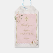 ピンクエレガントの花金ゴールド洗礼 ギフトタグ (裏面)