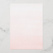 ピンクエレガントの花金ゴールド緑のブライダルシャワー 箔招待状 (裏面)