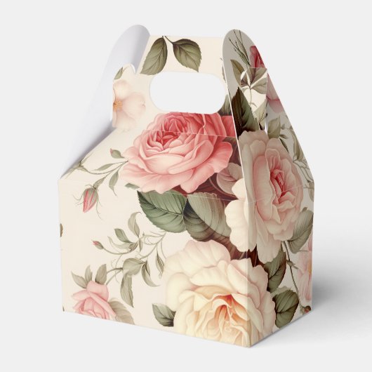 ピンクエレガントの英語バラ フェイバーボックス (正面サイド)